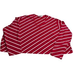 Ivan Grundahl Copenhagen Top Oversized Boxy Crop Shirt Striped Womens Small Red